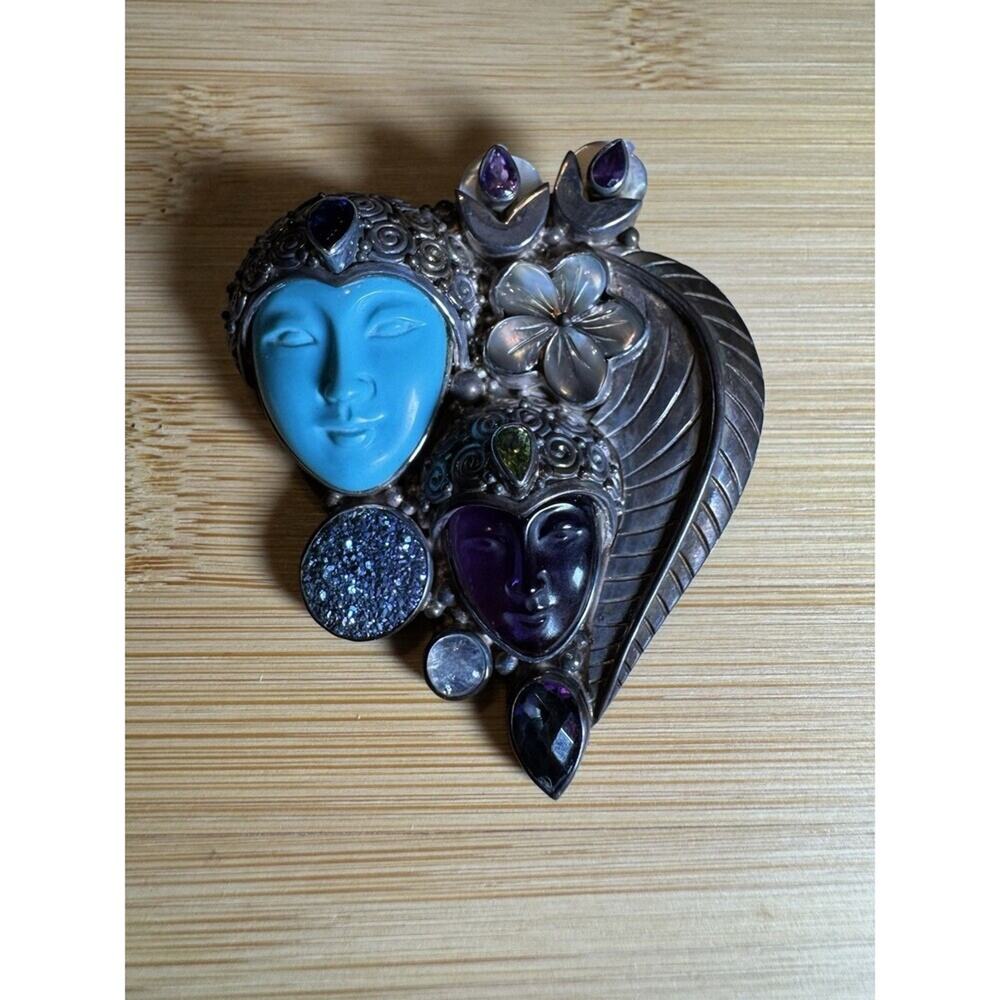 Iolite Drizzy Brooch.  28 Grams!